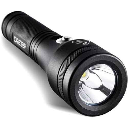 Cressi Underwater Torch for Brightening and Enhancing Underwater Views- Durable and Lightweight, Astra, Black, 1200 lm
