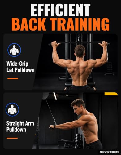 5-Piece Cable Machine Attachment Set for Gym & Home Workouts with Non-Slip Grips