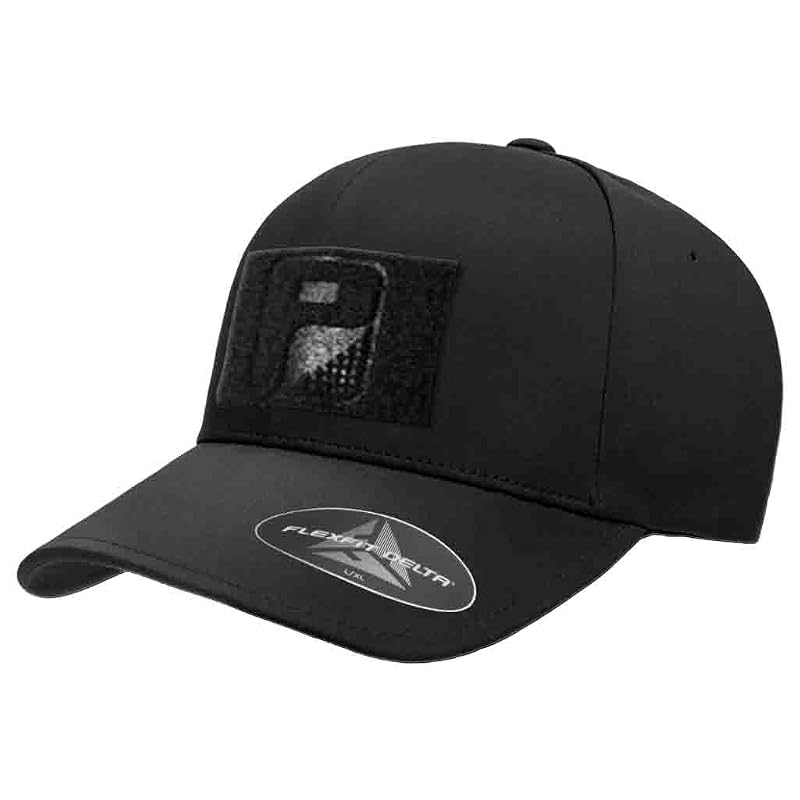 Pull Patch Tactical Flexfit Delta Hat - Seamless, Water-Resistant Curved Bill, Black 7 1/8-7 5/8