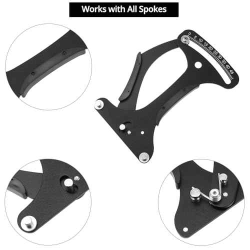 QWORK Bicycle Spoke Tension Meter Measuring Tool - High-Precision Aluminum Alloy Bicycle Wheel Tool for MTB & Road Bikes