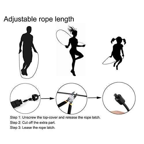 BOOMIBOO Jump Rope, Adjustable Jump Ropes,Skipping Rope Tangle-Free Rapid Speed with Ball Bearings for Women Men Kids,Exercise & Slim Body Jumprope at Home School Gym