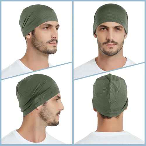 WTACTFUL 2-Pack Cooling Skull Caps for Men & Women - Breathable 3D Mesh Running Caps for Cycling, Gym & Summer