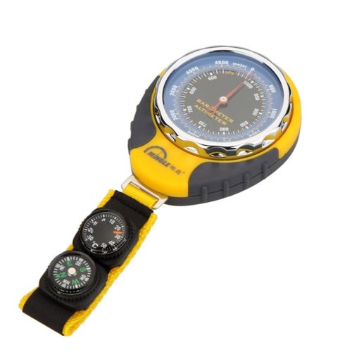 JUJU LLMM 3-in-1 Altimeter Compass for Hiking, Accurate Barometer Dial Tracker for Outdoor Sports, Professional Skiing Skydiving Handheld Gear Portable Gauge Weather Forecast Battery-Free