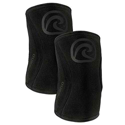 Rehband Elbow 5mm Compression Sleeve, Neoprene Sleeves for Weightlifting, Anatomical Design, Non-Slip & Close Fitting, Support Unisex, Colour:Carbon/Black - 1 Pair, Size:Large