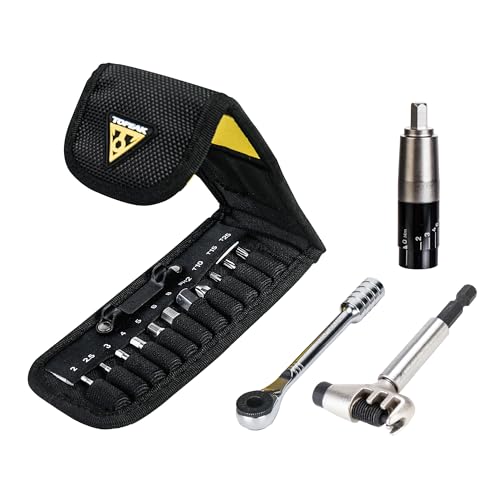 Topeak Ratchet Rocket Lite NTX+ Bike Repair Tool Kit ? 19 Function Compact Multitool with Adjustable Torque TorqBit (2?6 Nm), Allen & Torx Bits, Phillips Driver, Chain Tool, Magnetic Bit Holder & Case
