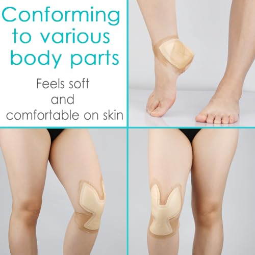 Heel Silicone Foam Wound Dressing 8x8 Inch for Heel Ulcers & Pressure Sores - Pack of 1, Large