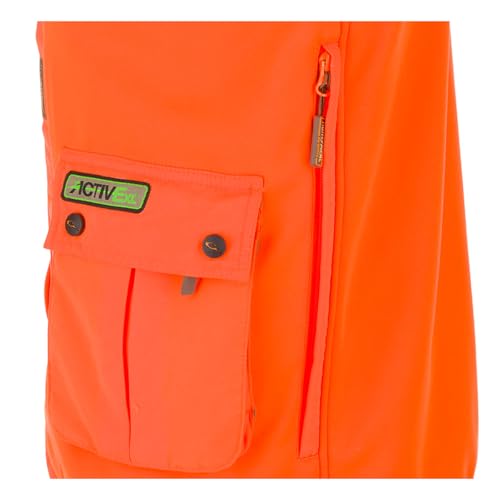 DRAKE Men's Blaze Orange Functional Hunting Vest with Scent Control | Side Entry Fleece-Lined Hand-Warmer Pockets