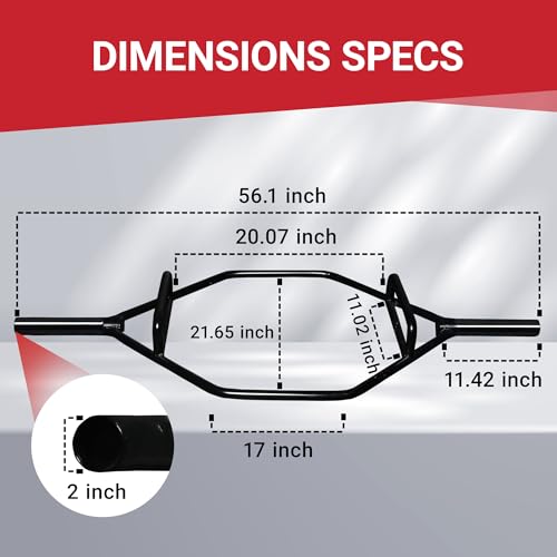 Fitvids Olympic 2-Inch Hex Weight Lifting Trap Bar with Long and Rotating Sleeves, 500-Pound Capacity, Open ?or Close Design, Alloy Steel, ?B?lack