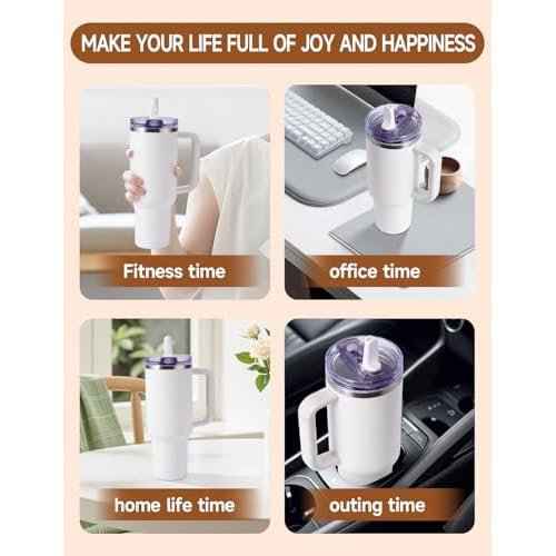 2 Pack Detachable ProTour Lid with Stanley, for Stanley Lids 40 oz Leakproof, 40oz Flip Straw Lid for Stanley, for Stanley No Spill 40 oz Tumbler Lids, Cup Accessories for Stanley (Clear and white)