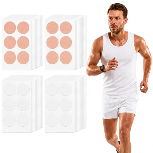 Men's Nipple Covers 400 Pcs Anti-Chafing Tape for Running Workout White
