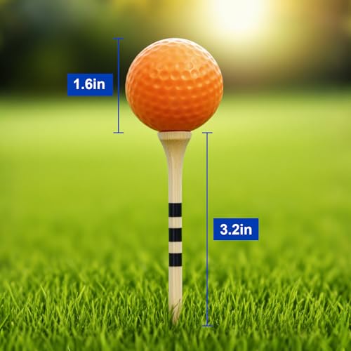Orange Foam Practice Golf Balls 20 Pack with Tees - Limited Flight Design