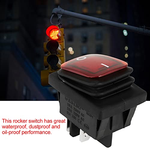 4 Pcs Marine Rocker Light Switch 4-Pin 2-Position ON/OFF with Indicator 220V
