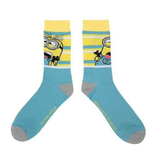 Bioworld Minions Adult Crew Socks 5-Pack - Mischievous Fun For Your Feet!