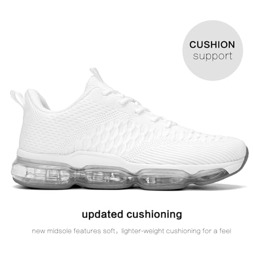 Socviis Men's Air Cushion Running Shoes Breathable Tennis Sneakers White 11 - Casual Sport