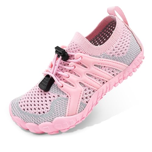 Kids Water Shoes with Adjustable Laces - Pink, Size 13 Little Kid