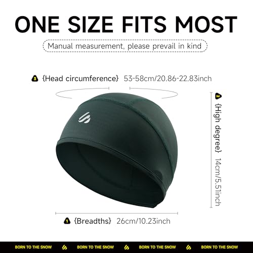 3-Pack Breathable Skull Cap Helmet Liners for Men Women - Grey, Green, Black