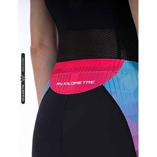 MY KILOMETRE Womens Triathlon Shorts 8¡± Inseam Tri Shorts with Side Pockets Adjustable Drawstring