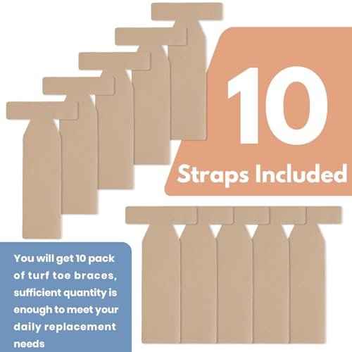 10Pcs of Turf Toe T-Straps - Moleskin Splints for Big Toe Injuries - Adhesive Toe Straighteners Turf Toe Wrap Elastic Tape
