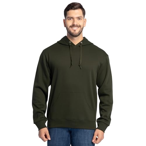 Men's Fleece Pullover Hoodie - Moisture Wicking & Breathable, Large Duffle Bag Green