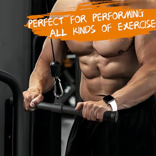 Gym Cable Lat Pulldown Bar 360° Rotating Strength Training Attachments
