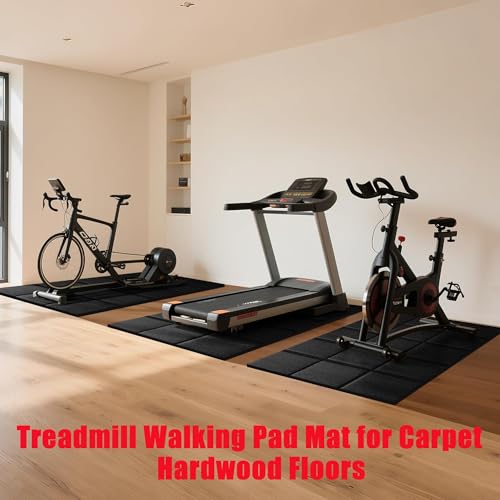 THAILE Foldable Treadmill Mat 79 x 39 Inches Waterproof Floor Protector - Textured Variation