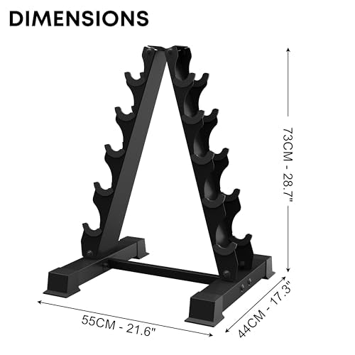 5/6 Tier A-Frame Dumbbell Rack Stand Only, 300/480LBS Capacity - 5th Floor