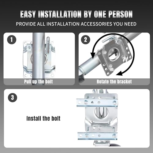Torin 1000 lbs Trailer Jack with Wheel - Heavy Duty Swivel Boat Trailer Jack - 10" Lift - Bolt-On RV & Boat Tongue Jack - Variation of THIS listing