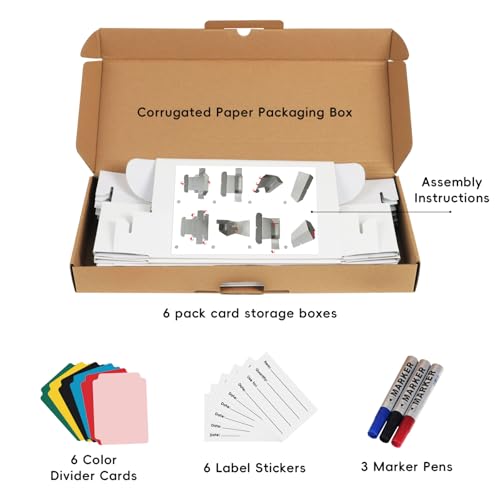 Sleeved-Size Bulk Card Storage Boxes 6-Pack Holds 3,600 Cards for Trading Card Collection