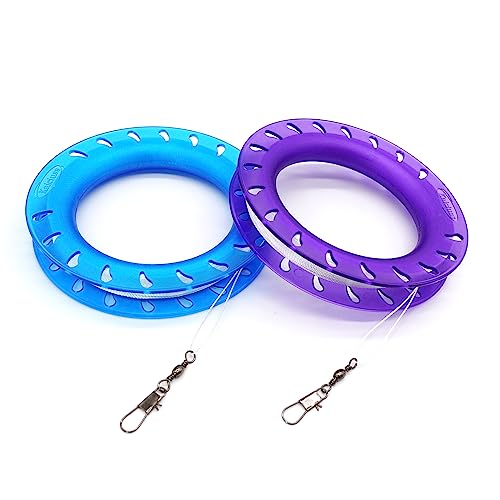 Kids Kite Hoop Set with Reinforced Line - Blue & Purple, Easy to Use