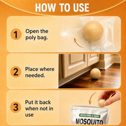 Mosquito Repellent Balls Indoor & Outdoor, 8 Pack - Last Up to 2 Months