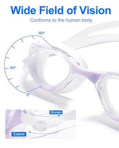 Purple Swim Goggles with Clear View for Adults - Suitable for All Swimming Types