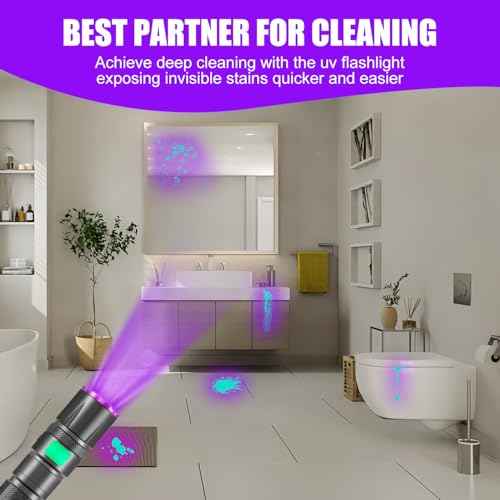 Blacklight Flashlight, 2 Pack UV Flashlight Rechargeable, Small Pure Ultraviolet Light Long Lasting, Powerful Fluorescent Detector for Dog Urine Stains,Scorpions,Hornworm,Glow Paint