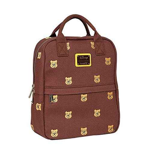 Loungefly x Winnie the Pooh Embroidered Canvas Backpack (One Size, Brown Multi)