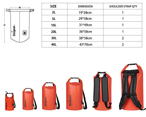 Unigear 10L Waterproof Dry Bag for Kayaking - Orange
