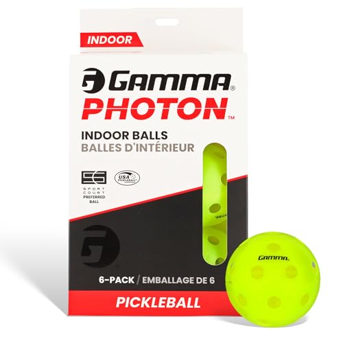 Yellow 6 Pack Indoor Pickleballs - USAPA Approved, High Visibility, Durable, Precise Flight