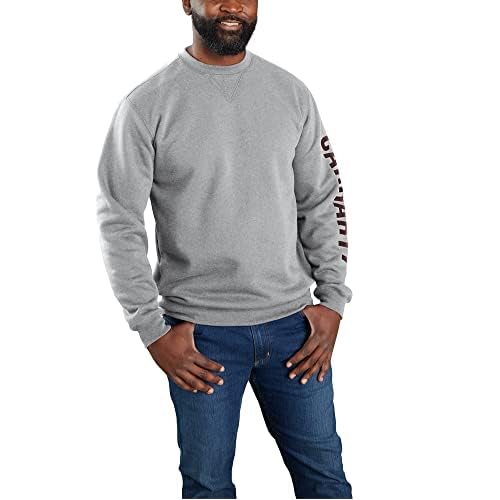 Carhartt Men's Loose Fit Midweight Crewneck Logo Sleeve Graphic Sweatshirt