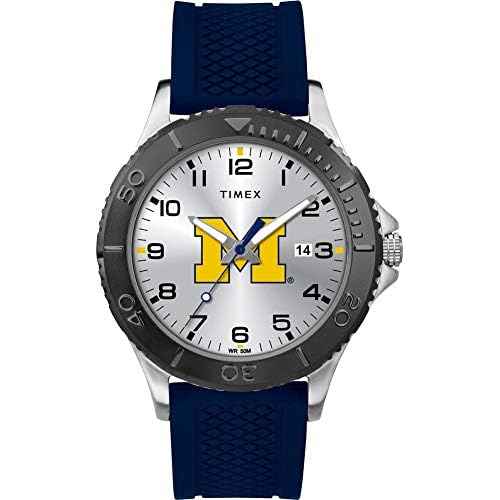 Timex Tribute Men's Collegiate Gamer 42mm Watch ? Michigan Wolverines with Navy Silicone Strap