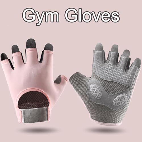 Sport Weight Lifting Gloves for Men and Women, Full Palm Protection Wrist Wraps,Workout Gloves for Gym, Dumbbell, Fitness, Weightlifting, Climbing, Cycling(Pink,M)