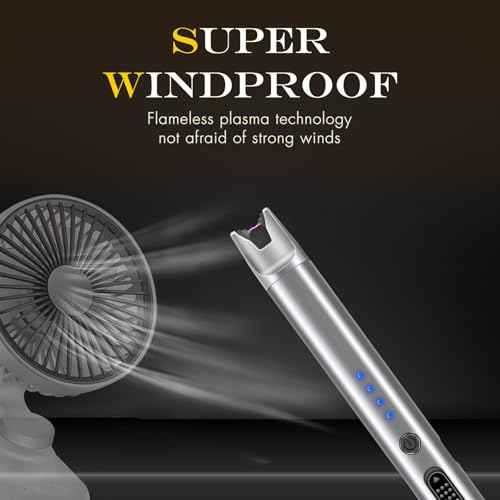 Luxgaze 3 Pack Electric Candle Lighter Rechargeable USB Lighters Flameless Windproof Plasma Arc Lighters with Safety Lock Long Lighter for Candle BBQ Camping Birthday Party