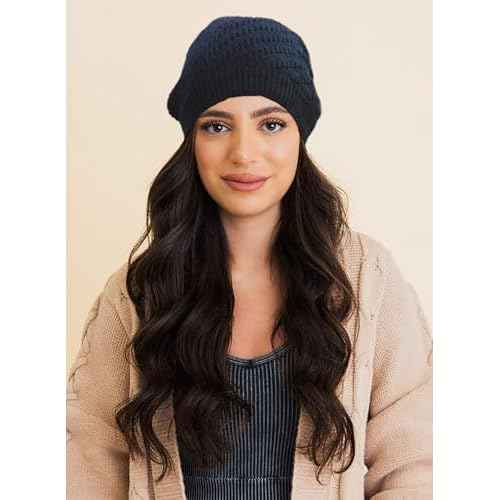 Thin Crochet Beanie Hat for Women Summer Winter Fall Mesh Slouchy Knit Hats Lightweight Crochet Caps