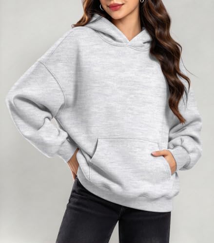 Kims Cosiart Oversized Hoodie Sweatshirt for Women Small Grey