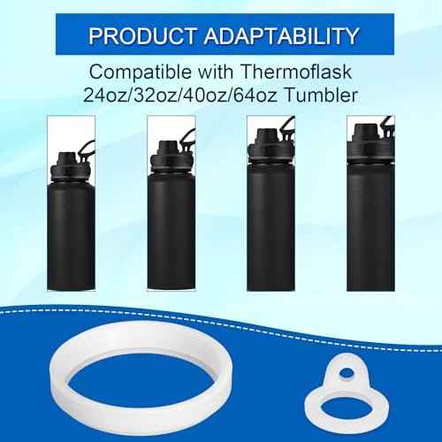 13pcs Water Bottle Lid Replacement for Thermoflask 24/32/40/64oz, Straw Gasket Replacement Accessories & Tweezers Silicone O Ring Rubber Seal Washer Part Compatible with Thermoflask Chug Spout Lid
