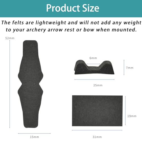 Drop Away Arrow Rest Felt Kit - 2 Sets for Compound Bow & Arrow Rest Replacement