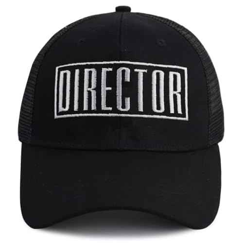 Director Trucker Hats for Men Women, Embroidered Adjustable Cotton Mesh Snapback Baseball Cap