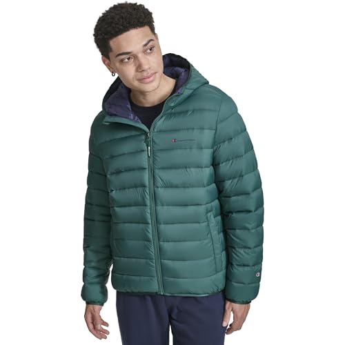 Champion mens Performance Lightweight Puffer Jacket With Hood