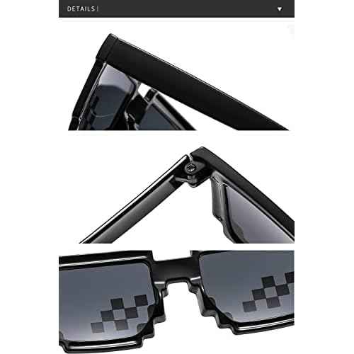 ALVOGIMOR 3 Pack Thug Life Sunglasses,Men Women Kids Pixel Mosaic Glasses, MLG Shades for Photo Props or Halloween Party