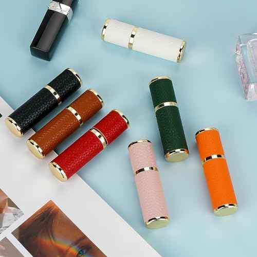 LUEXBOX 7 Pack Portable Perfume Bottle for Travel, Mini Refillable Perfume Dispenser, 5ml Faux Leather Leak Proof Perfume Atomizers Bottles Sprayer for Pocket Perfume