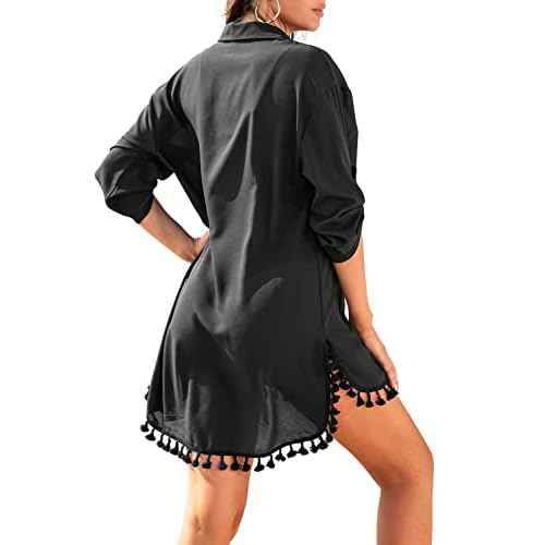 Yincro Women Swimsuit Cover Up Shirt 2025 Tassel Beach Bathing Suit for Swimwear Bikini Dress