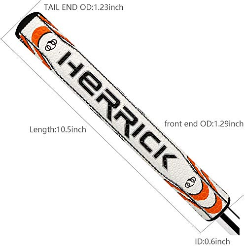 Golf Putter Grip PU Leather Midsize Lightweight 60g Texture - Orange & White