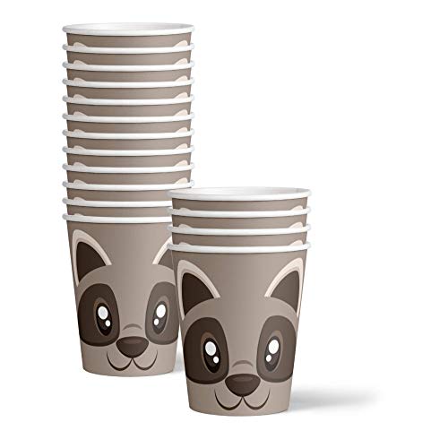 Raccoon Party Supplies Set Plates Napkins Cups for 16 Guests - Birthday Galore